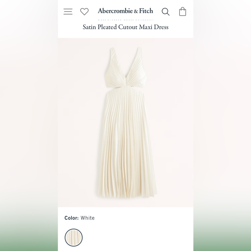 Abercrombie & Fitch Satin Pleated Cutout Maxi Dress